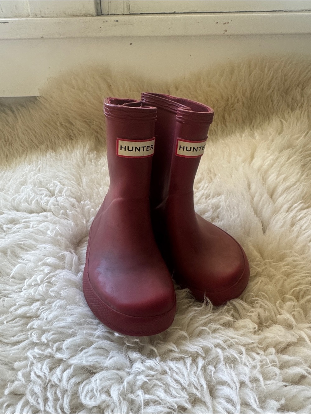 Hunter Wine Red Short Rain Boots size 5